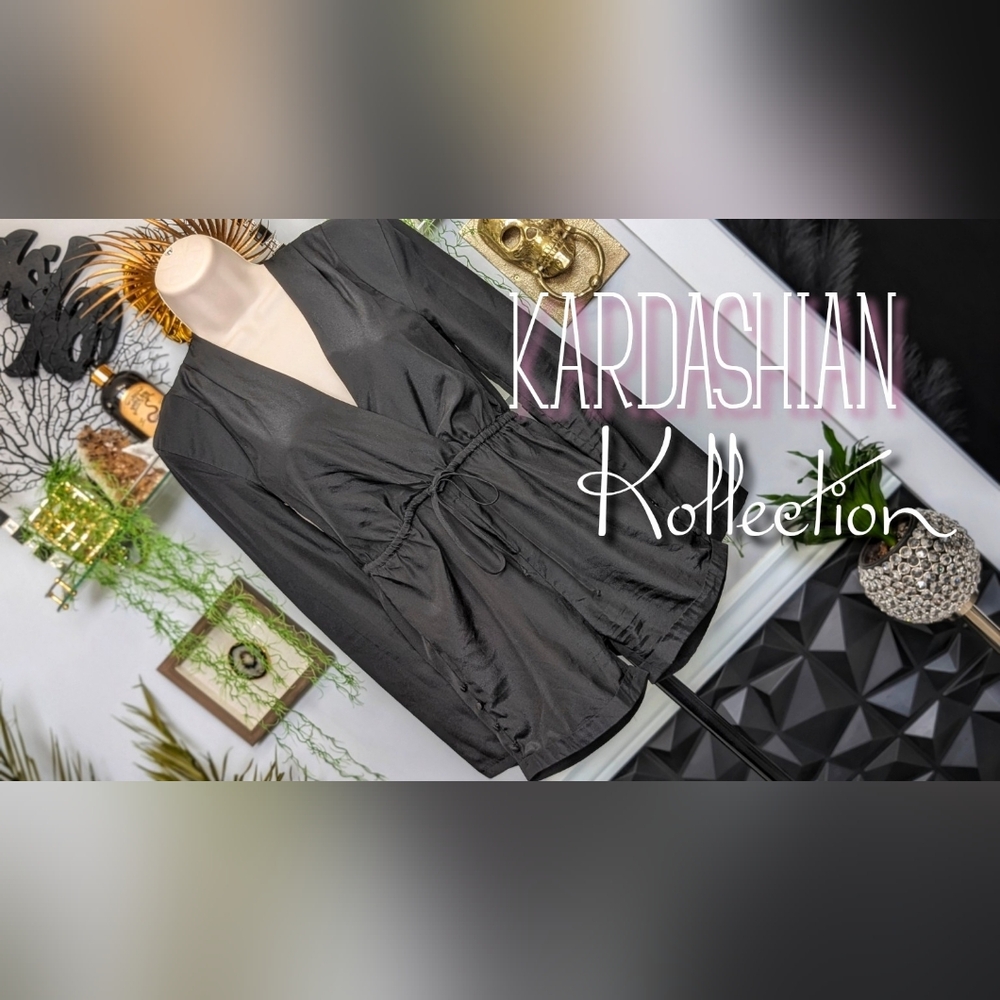 Kardashian Kollection Black Long Sleeve Shorts Romper XS